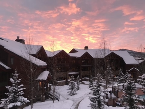 Beaver Creek ski resort at sunset